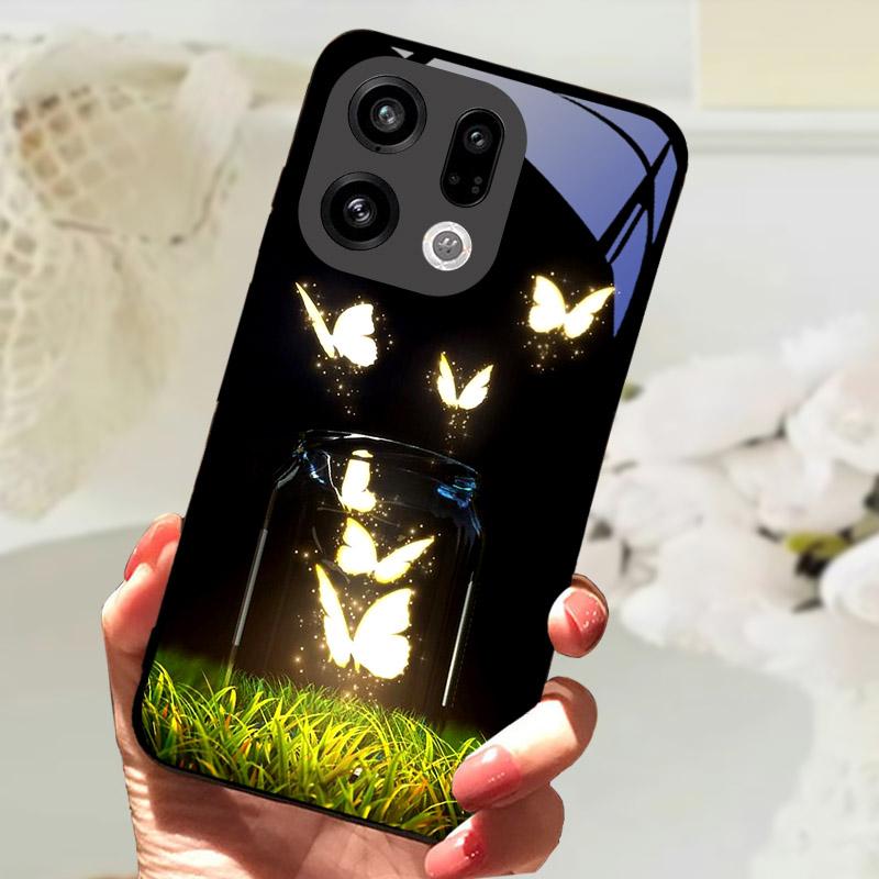 Für OPPO Find X9 Pro Hülle FindX9 PLJ110 Gehärtetes Glas Schutzrückseite Für OPPO Find X 9 X9Pro Handyhülle Stoßfänger Fundas