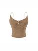 Korean Spicy Girl Striped Camisole: Spring/Summer Slimming Sleeveless Top with Chest Pads in Cotton