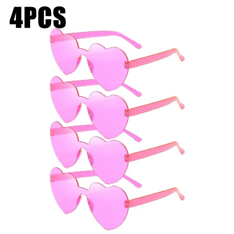 Sunglasses for Women Jelly Color Frameless Heart Shaped One-piece Glasses Dazzling Color Glasses
