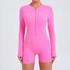 Chic One-Piece Zip Jumpsuit - Long-Sleeve, Backless Yoga Outfit & Sexy Fitness Wear