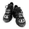 New Punk Style Women Shoes Lace-up Heel Height 6CM Platform Shoes Woman Metal Decor Woman Sneakers Gothic Ankle Rock Boots
