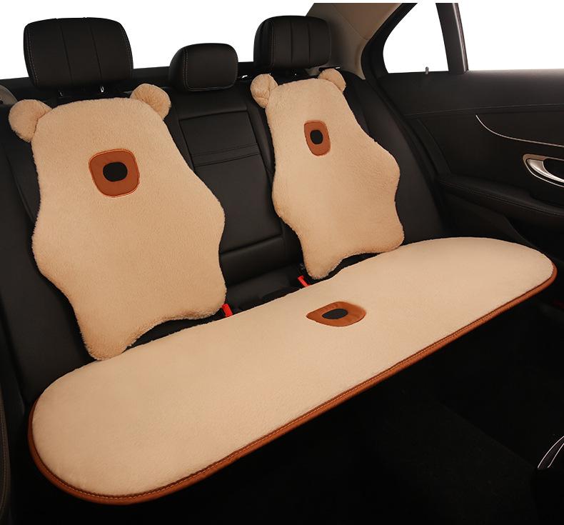 Cute Bear Plush Winter Car Seat Cushion for Mazda EZ6, CX30, CX50, and Mazda 6