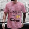 2024 Mode Französisches Bier Grafik Hochzeitsoberteile JGA Team Zukünftiger Bräutigam Truppe T-Shirt Männlich Single Abschied Junggesellenabschied T-Shirts
