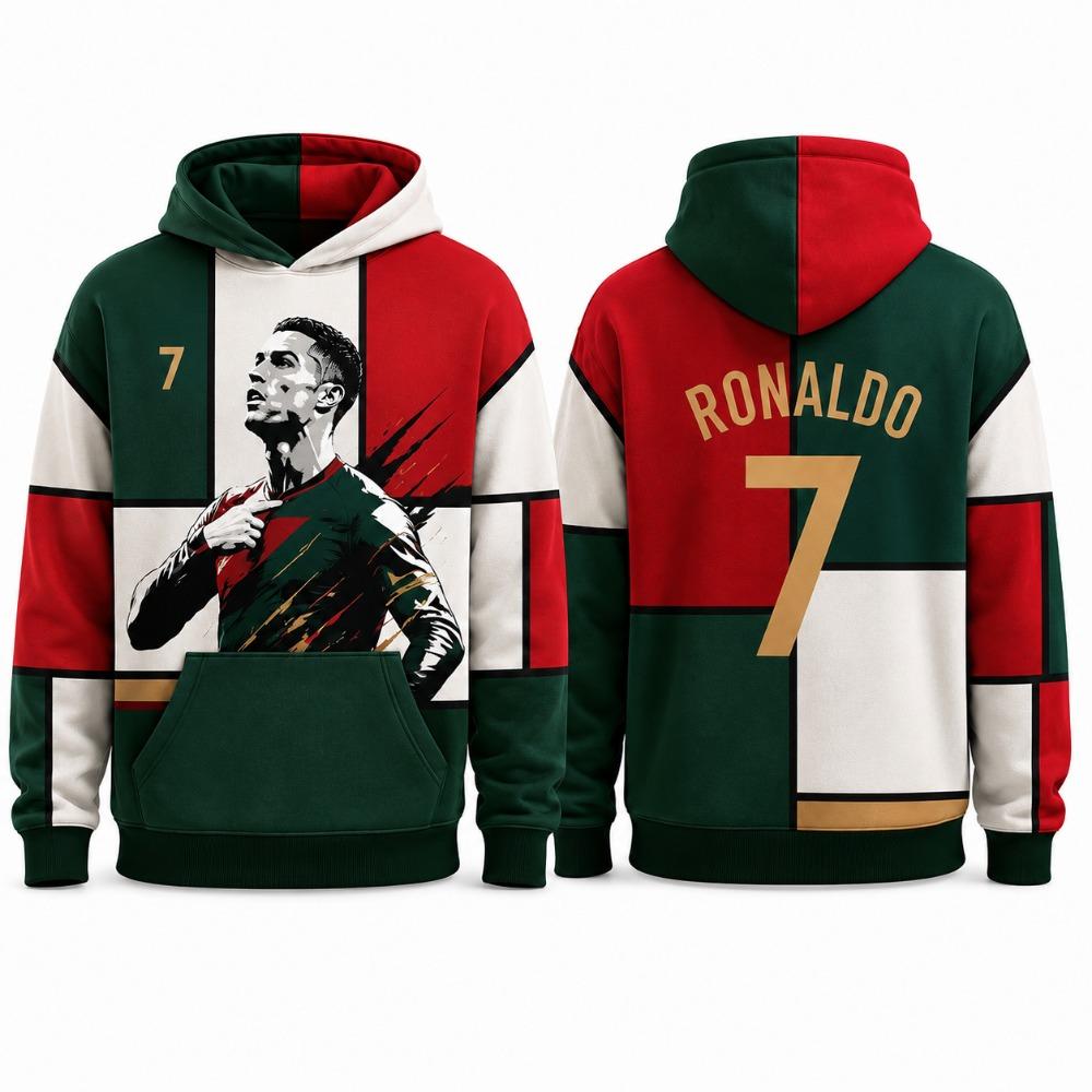Ronaldo 7 Hoodie Portugal Oversized Winter Freizeit Pullover Herren Kleidung Hoodie