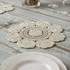 Vintage Rose Embroidery Placemat Hollowed-out Crochet Doilies Decorative Cup Mat  Dining Table