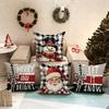 Christmas decoration pillowcase Santa Claus Snowman pattern is suitable for home room sofa cushion cover Christmas gift