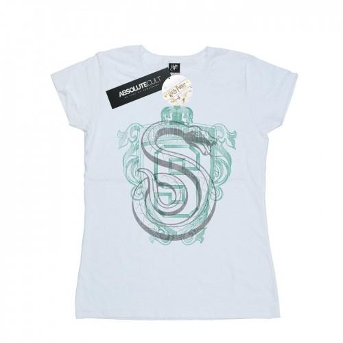

Harry Potter Womens/Ladies Slytherin Serpent Crest Cotton T-Shirt білий
