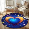 Luxury Round Rainbow Multicolor Area Rug, Non-Slip Floor Mat for Kitchen
