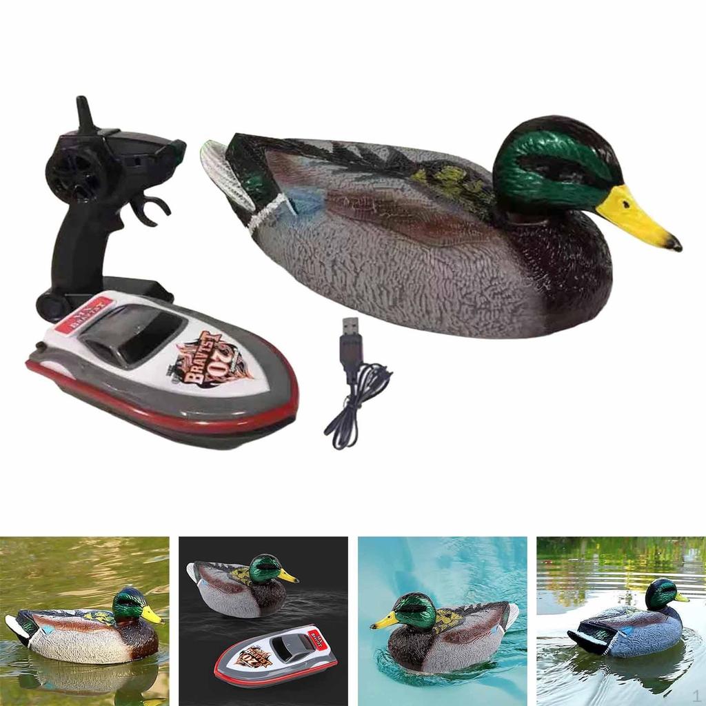 Duck Decoy Garden Decor Realistic Remote Control Boat for Lakes Pond Bathtub
