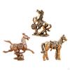Brass Horse Figurine Chinese Feng Shui Small Sculpture for Desk Living Room Home Office