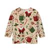 Children's 3/4 Sleeve Round Neck Top Christmas Tree Printed Everyday Casual Top