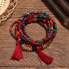 Bohemian Ethnic Style Multi-Layer Beaded Bracelet 6-Piece Set Fringed Pendant Bracelet Generation