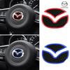 1pcs Car Steering Wheel Logo Stickers Blue Red Auto Decorative Styling Decals Sticker for Mazda Axela ATENZA CX-5 CX-4 Car Goods