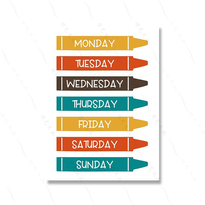 Duhová abeceda číslo barevný umělecký plakát vzdělávací plakát pro děti bez rámu malba na plátně nástěnný obrázek do dětského pokoje domácí dekorace