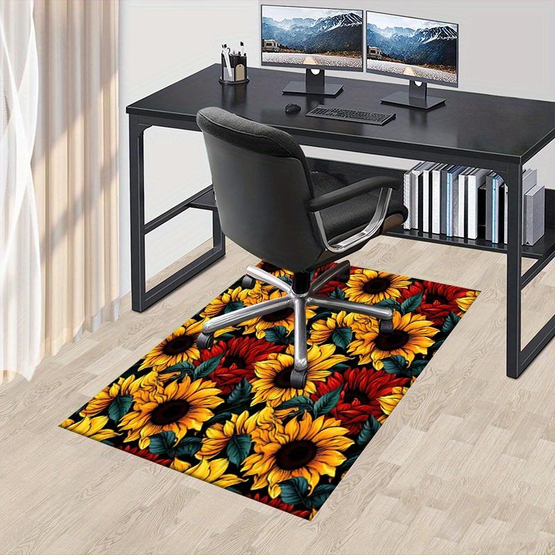 1pc Sunflower Pattern Themed Rug for Home Decor, Non-slip Office Carpet, Chair Mat, Outdoor Mat, Christmas and Halloween Gifts-0731162