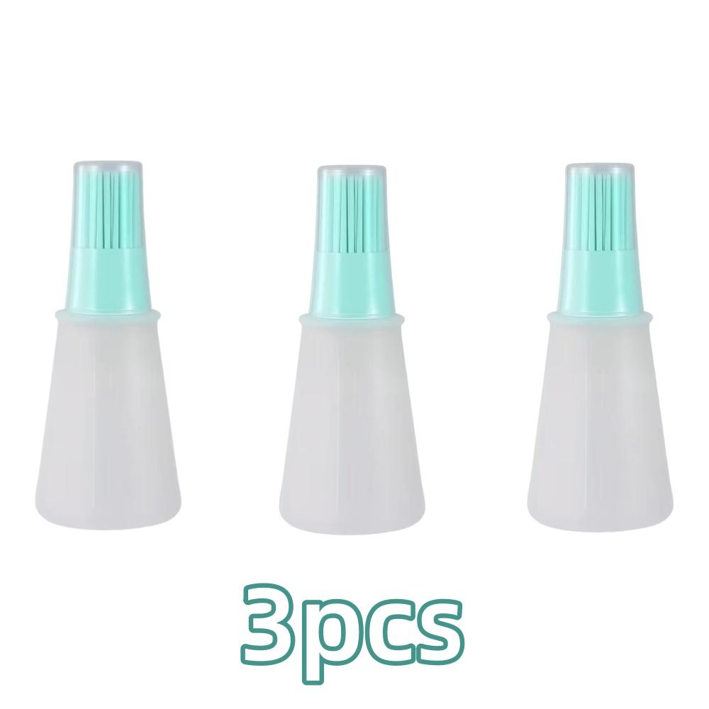 1/3 Stück Silikon BBQ Ölspender mit Pinsel Hochtemperaturbeständig Lebensmittelqualität Pinselset für Outdoor-Kochen Gebäckküche
