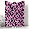 Pink Leopard Print Flannel Blanket Bold Animal Pattern Throw Soft Cozy for Fashion Lover Home Decor Warm Sofa Couch Gift