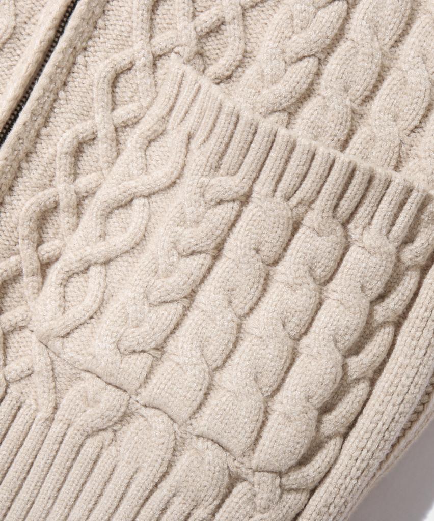 Dimiteulibeullaeg 2Way Heavyweight Cable Knit Zip-Up Hoodie_Oatmeal
