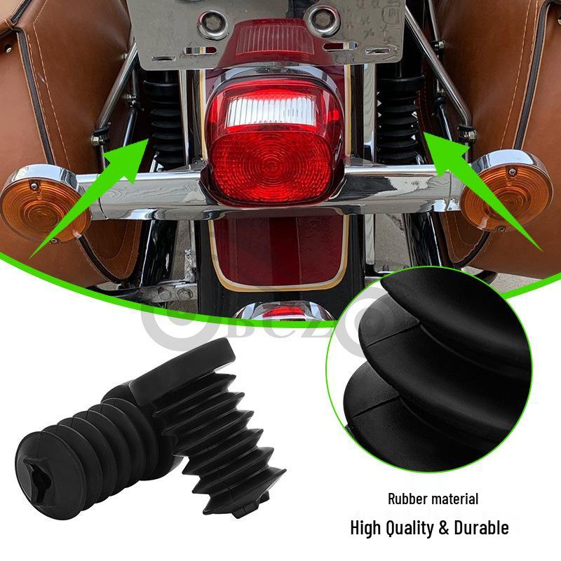Harley Touring Rear Shock Absorber Dust Cover - Black Rubber Motorcycle Accessory