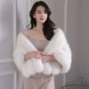Fellimitat Schal Damen Herbst und Winter Imitation Nerzfell Fuchsfellkragen Kleid Cheongsam Umhang Kurzer Mantel Trend