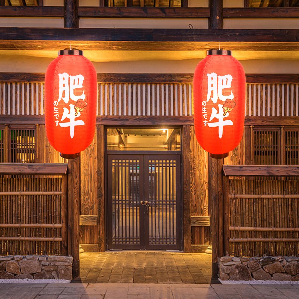 Holiday Ornament Lantern Coloured Painting Festival Decoration Lantern Waterproof Cloth Funny Paper Lantern for Sushi Restaurant