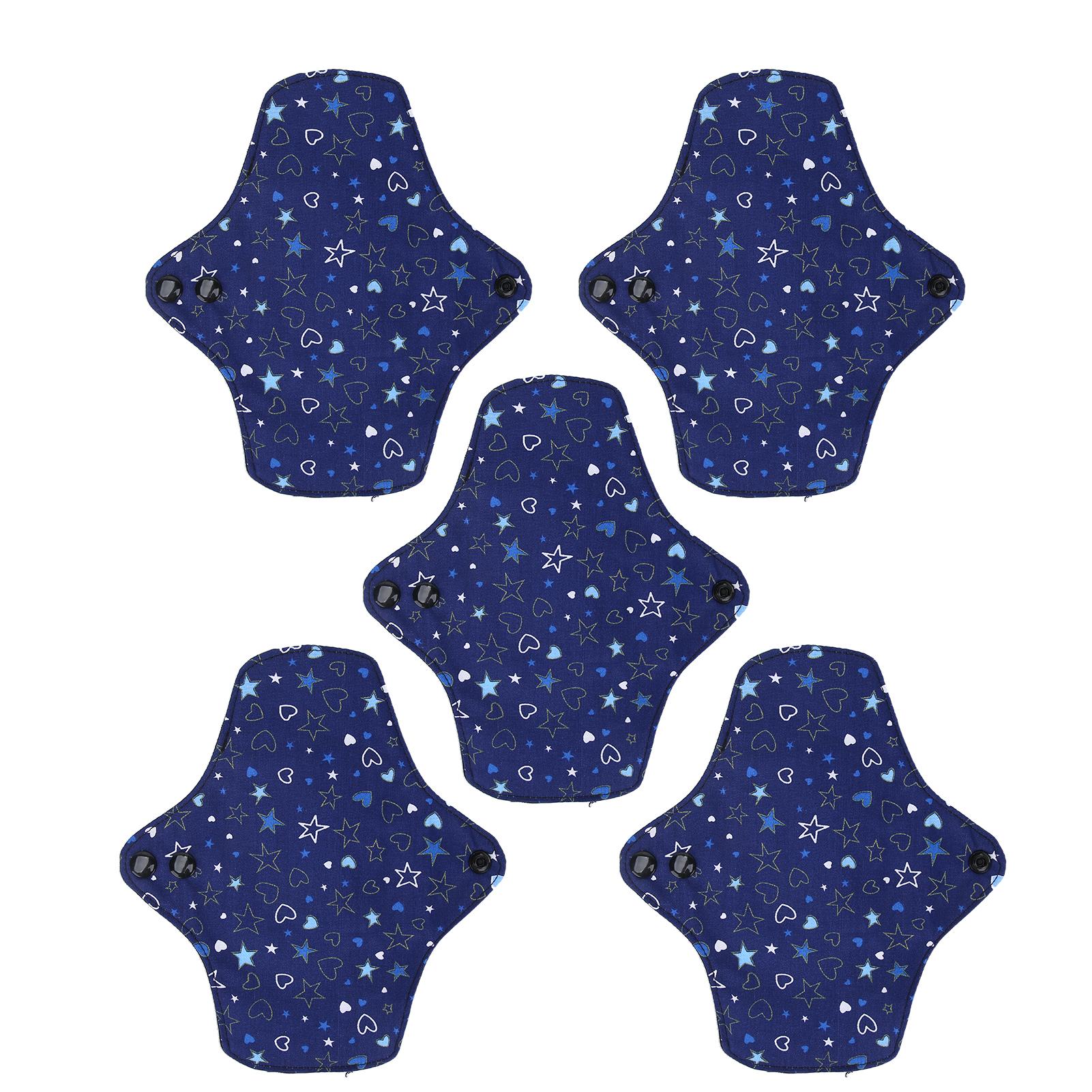 

5 шт. многоразовые хлопковые гигиенические прокладки, моющиеся герметичные менструальные женские прокладки для женщин S 18cm x 21cm