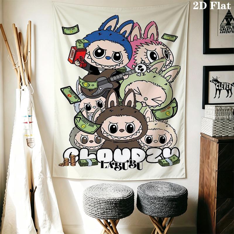 Whimsical Cartoon Monster Pattern Home Decor Tapestry, Wall Hanging, Decorative RV Wall Cloth.ZGT0914429