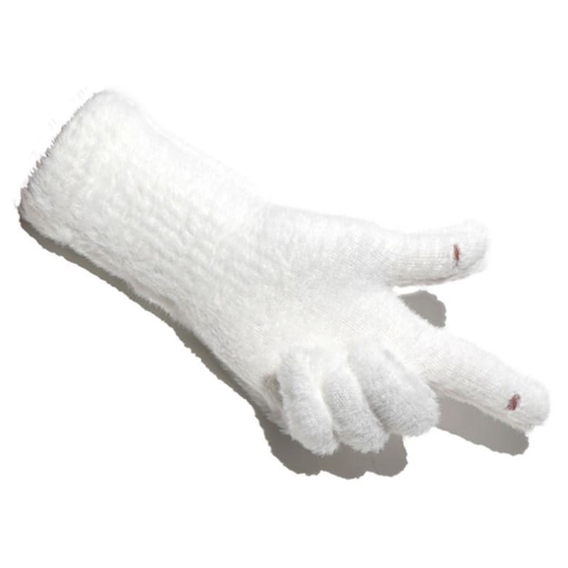 TUDE HAIRY FINGER HOLE GLOVES WHITE