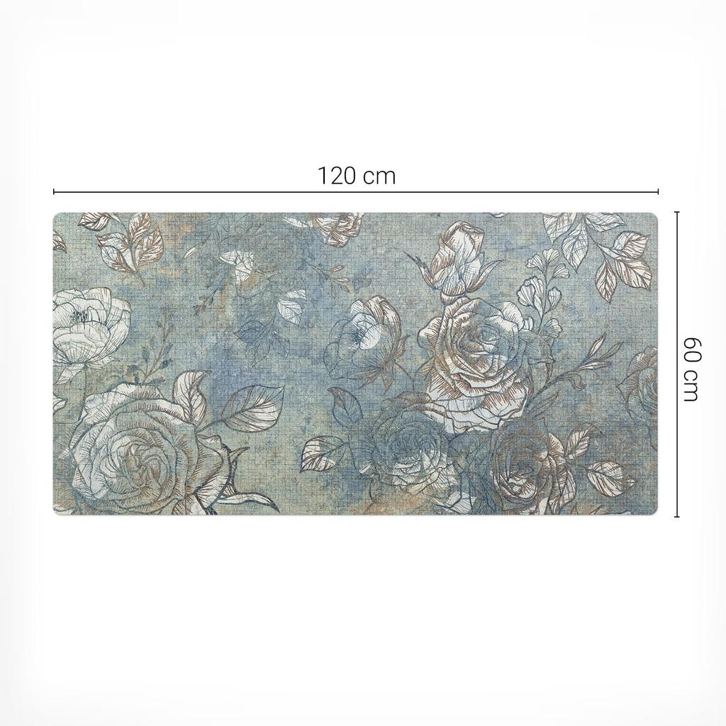 Ochronna Podkładka Winylowa Dla Firm I Biur Kwiatowy Wzór Vintage 120X60 Cm