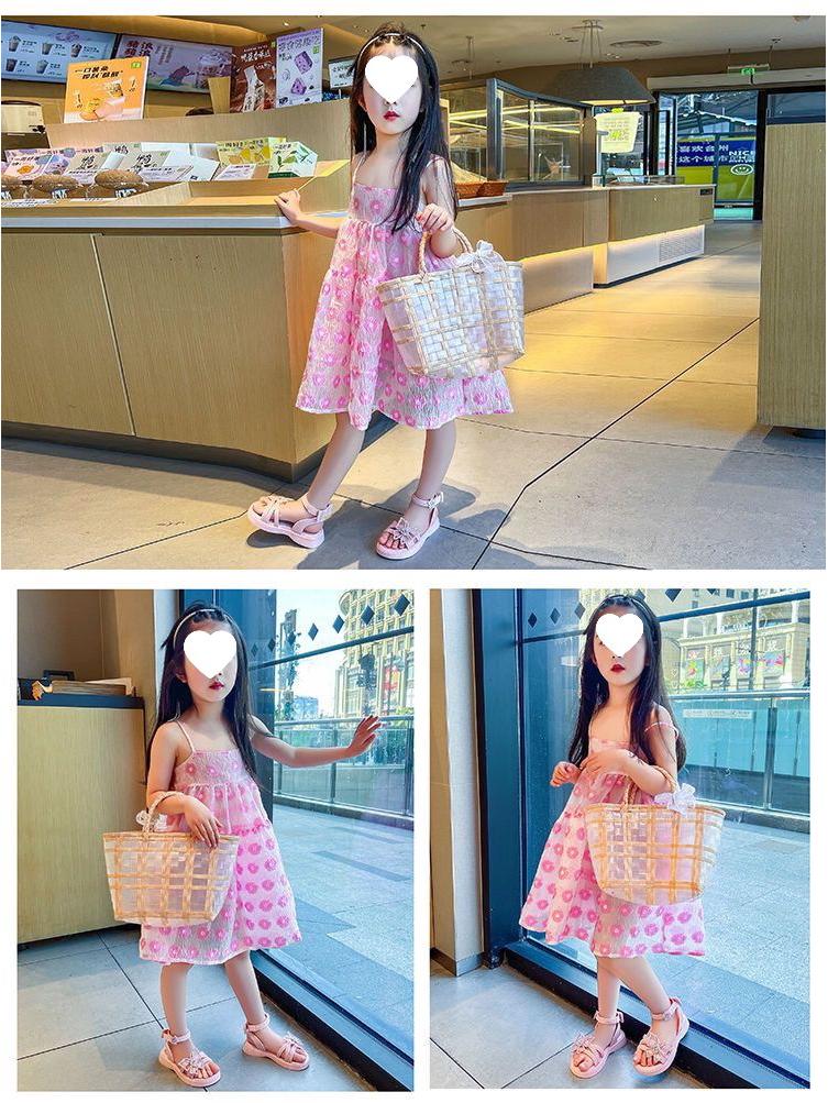 2025 Summer Rhinestone Bow Sandals for Girls - Casual Soft Princess Shoes for Little and Big Kids