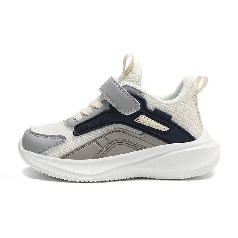 Boys Running Shoes Lightweight Breathable Mesh Upper With Hook Loop Closure Non-Slip Sole School Outdoor Activities