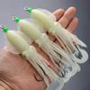 FTK 1/3/5/10pcs Saltwater Squid Lure Set, 5.83inch (approx. 14.8 Cm) Glow-in-the-dark Lure, Includes 2 X 6/0 Hooks with Squid-mimicking Lure