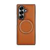 Luxury Business Sle Solid Color Leather Pattern Magnetic Stand Phone Case for Samsung Galaxy Z Fold 7 6 5 4 3 Protection Cover