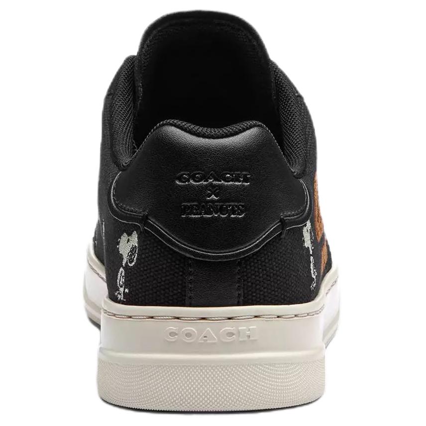 Coach Peanuts X  Canvas Leather Round Toe Lace-Up Low-Top Sneakers Women sneakers Black CBP11-M0Q