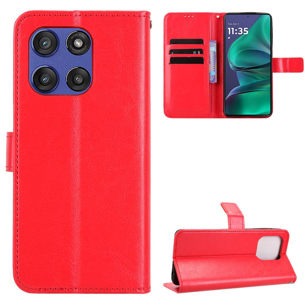 

Для Motorola Moto G Stylus 5G (2025)/Чохол з ПУ шкіри для Motorola Edge 60 Stylus 5G з ремінцем, текстура Crazy Horse, чохол-гаманець для телефону D