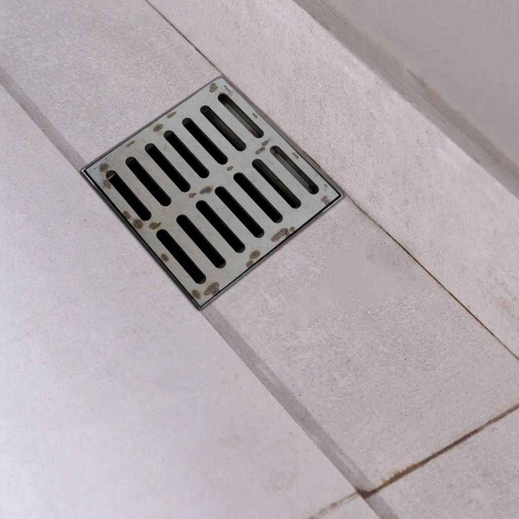 Sleek Stainless Steel Square Drain Grate for Enhancing Outdoor Aesthetics