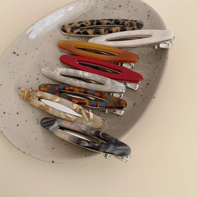 2 Pezzi/set Mollette per Capelli in Acetato Ovali Vuote Frangia Becchi d'Anatra Barrettes Geometriche Fermagli Laterali Accessori per Capelli Donna Ragazza