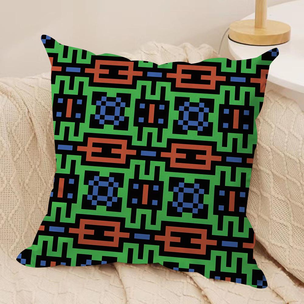 Z Imazighen Kabyle Jewelry Cushion Cover Silky Short Plush Invisible Zipper Dustproof Sofa Pillow Case for Home Decor