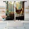 2pc,  Curtains Farmhouse Chicken Versatile Polyester Fabric,Without Electricity Festive Holiday Suitable for Room, Parties Decor