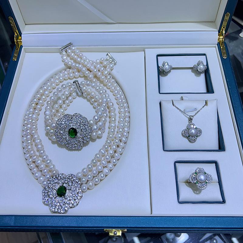 Elegant French Stackable Pearl Necklace Set - Natural Freshwater Pearls, Versatile Fashion Accessory Ethnic/Traditional