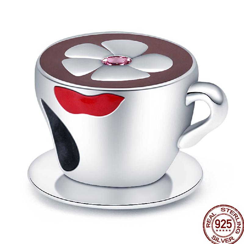 Copper Dessert Afternoon Tea Series Pink Zircon Sweets Playground Series Suitable Fit Pan Original Bracelet Diy