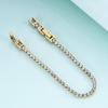 Adjustable Titanium Double Buckle Zircon Bracelet – Stainless Steel Simple Tennis Chain Fashion Accessory