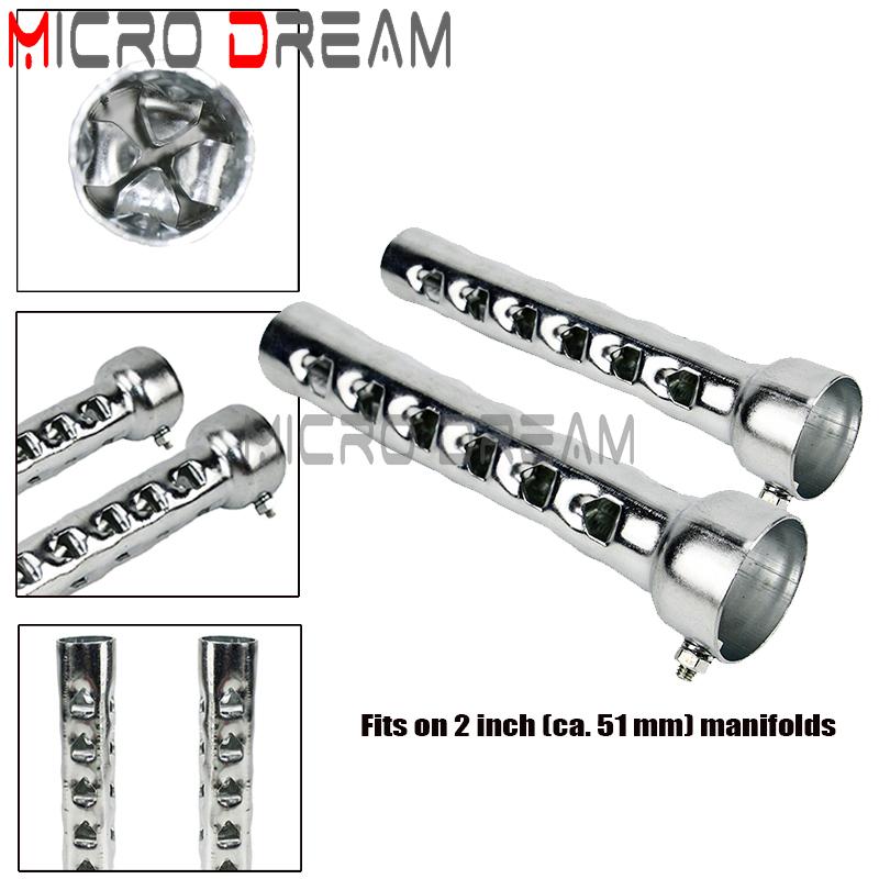 Motorcycle 50mm/2 Drag Pipes DB-Killer Long