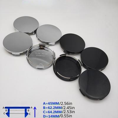 Capac central pentru butuc modificat pentru mașină, 4 buc, capac pentru anvelopă plată cu diametrul exterior de 65 mm Capac pentru roată, capac pentru roată, negru galvanizat, cu logoul anvelopei modificate pentru mașină