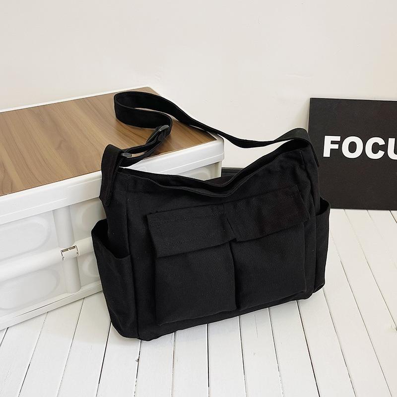 Utility Style Shoulder Crossbody Bag Unisex Instagram Canvas Bag Student Class Bag Street Large Capacity Artistic Casual Bag