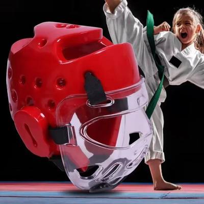 Odnímatelná maska ​​na obličej Taekwondo, průhledná maska, ochrana hlavy přilby Taekwondo