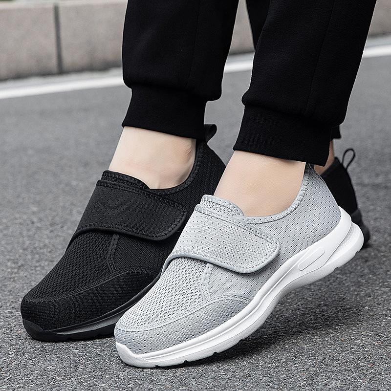 New walking shoes large size non-slip Velcro widened and fattened rehabilitation shoes fat sugar foot shoes