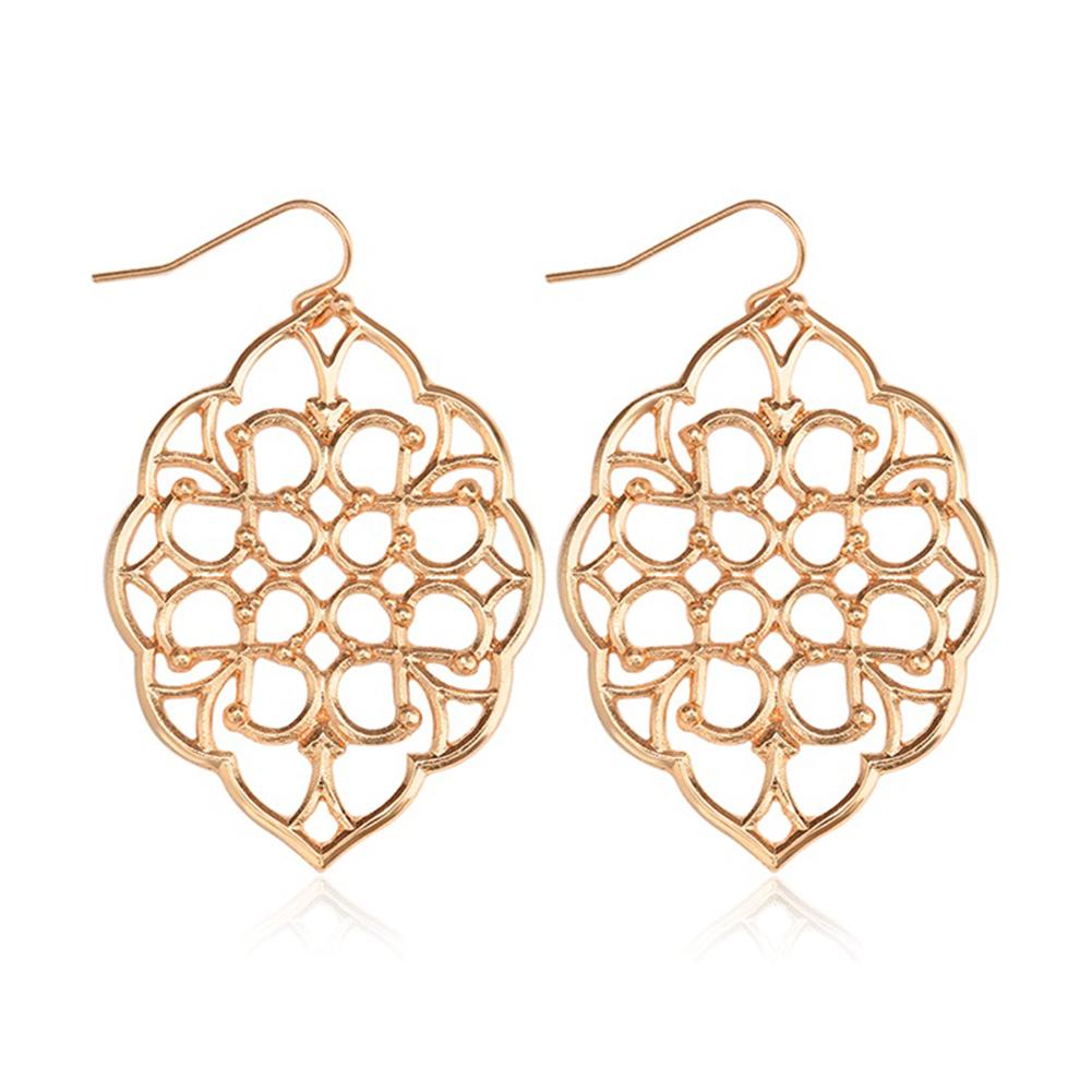Women Chic Bohemian Style Wedding Party Openwork Earrings Fashion Jewelry Set