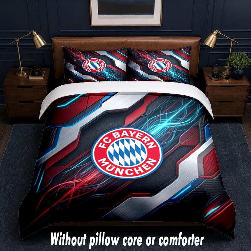 Set Biancheria da Letto Design Bayern Monaco 1 Copripiumino + 2 Federe Morbido Traspirante Biancheria da Letto per la Casa