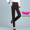 2026 Women's Plus Size Straight-Leg Elastic Waist Pants for Spring/Autumn - Loose Fit for Middle-Aged & Elderly